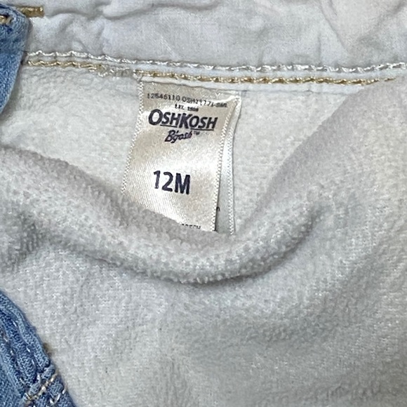 Oshkosh Denim Fleece Lined Overalls, 12 Months - Picture 4 of 4